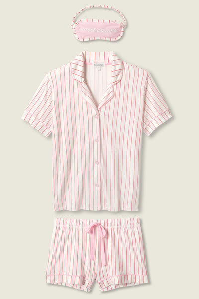 P.J. Salvage Feeling Love Striped 3-Piece PJ Set