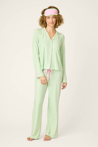 P.J. Salvage Pupcation Palms Kiwi Stripe 3-Piece PJ Set
