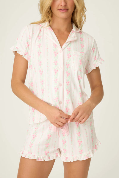 P.J. Salvage Roses are Pink PJ Shortie Set
