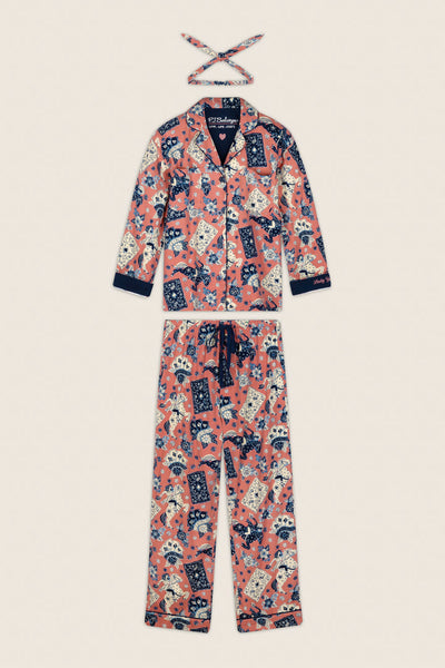 P.J. Salvage Lucky in Love Western Print 3-Piece Long Sleeve Flannel PJ Set