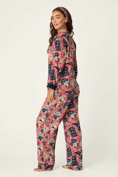 P.J. Salvage Lucky in Love Western Print 3-Piece Long Sleeve Flannel PJ Set