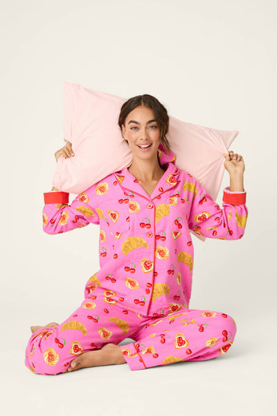 P.J. Salvage Breakfast Pastry Print 3-Piece Flannel PJ Set