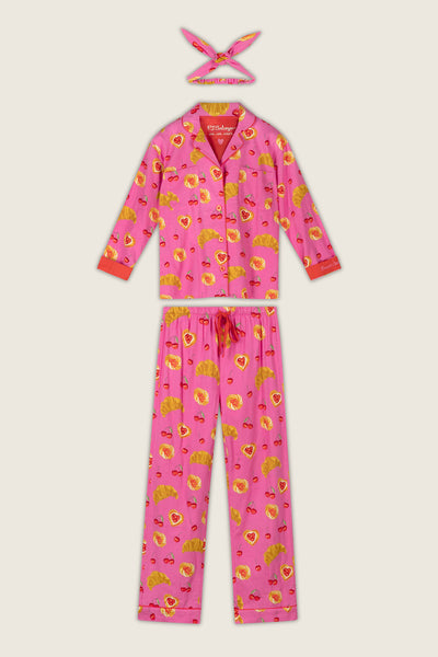 P.J. Salvage Breakfast Pastry Print 3-Piece Flannel PJ Set