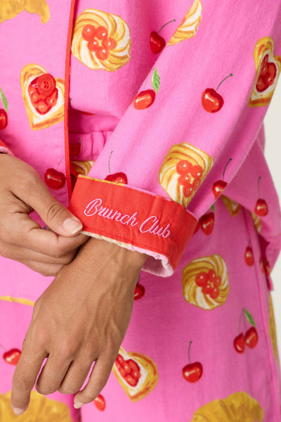 P.J. Salvage Breakfast Pastry Print 3-Piece Flannel PJ Set