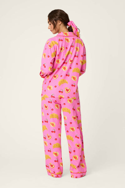 P.J. Salvage Breakfast Pastry Print 3-Piece Flannel PJ Set