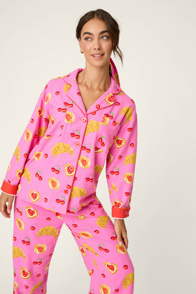 P.J. Salvage Breakfast Pastry Print 3-Piece Flannel PJ Set