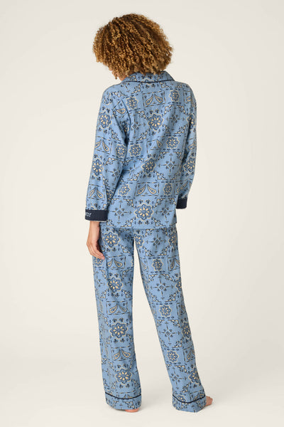 P.J. Salvage Classic Paisley Bandana Print 3-Piece Long Sleeve Flannel PJ Set