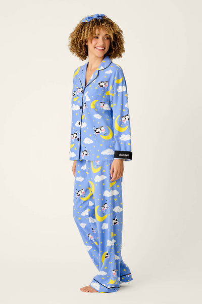 P.J. Salvage Cows Jumping Over the Moon 3-Piece Flannel PJ Set