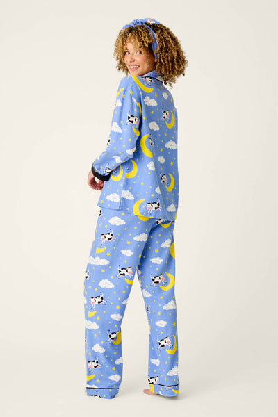 P.J. Salvage Cows Jumping Over the Moon 3-Piece Flannel PJ Set