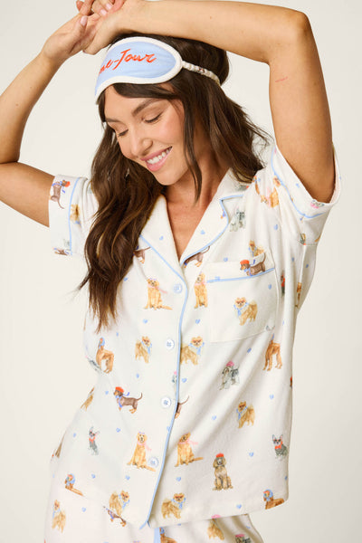 P.J. Salvage Meet Me in Pawris Dog Print 3-Piece PJ Set