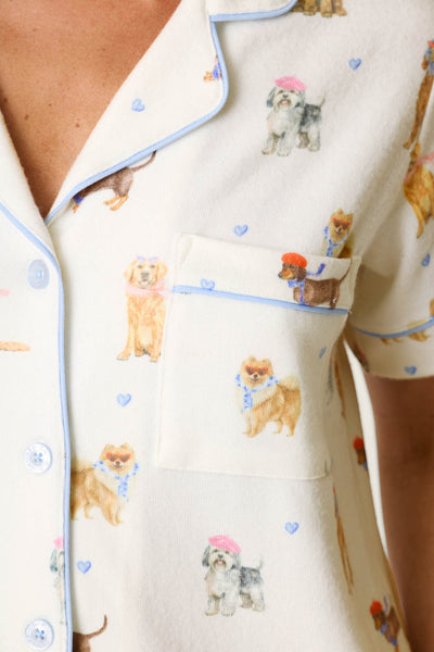 P.J. Salvage Meet Me in Pawris Dog Print 3-Piece PJ Set