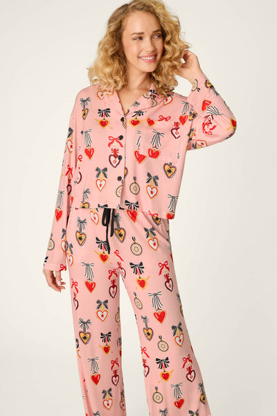 P.J. Salvage Sweetheart Dreams Love Lockets Print Long Sleeve PJ Set