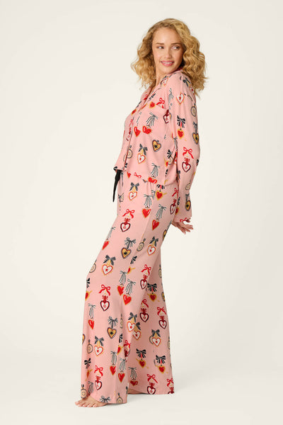 P.J. Salvage Sweetheart Dreams Love Lockets Print Long Sleeve PJ Set