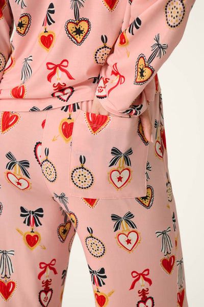 P.J. Salvage Sweetheart Dreams Love Lockets Print Long Sleeve PJ Set