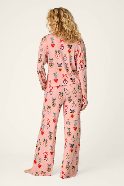 P.J. Salvage Sweetheart Dreams Love Lockets Print Long Sleeve PJ Set