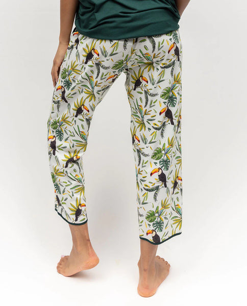 Cyberjammies Gabrielle Toucan Printed Jersey Cropped Pajama Bottom