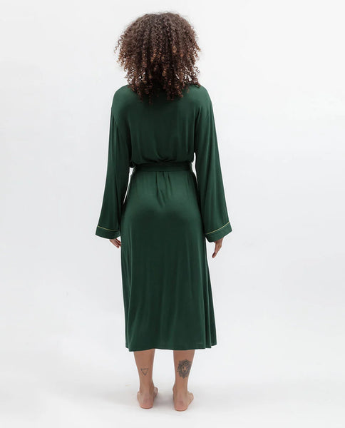 Cyberjammies Ember Dark Green Jersey Long Sleeve Dressing Gown