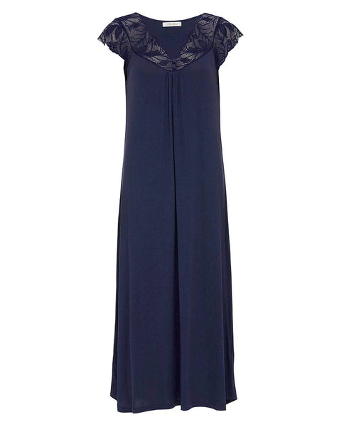Nora Rose Caroline Lace Detail Long Nightdress