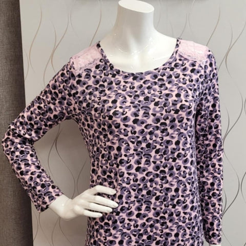 Patricia Animal Print Long Sleeve Nightgown