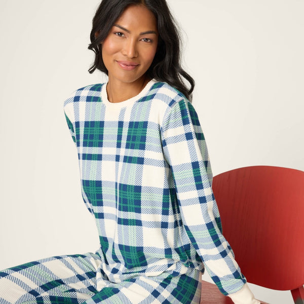 P.J. Salvage Cozy Life Thermal Velour Plaid PJ Set