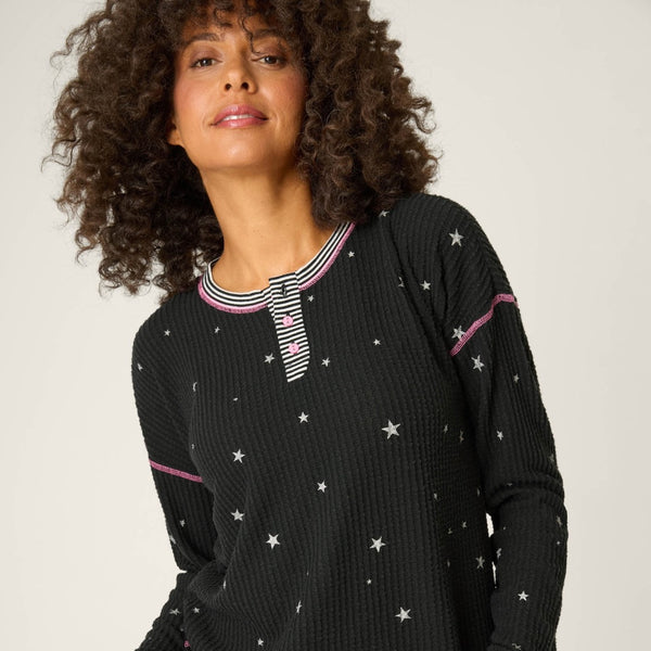 P.J. Salvage Ski Jammie Classics Starlight Starbright Black PJ Set