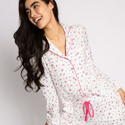 Lisingtool Pajamas for Women Set Women's Love Printed Ice Silk Shredded  Milk Suspender Home Clothes Set Soft Love Printed Pajama Set Pajama Pants  Grey 