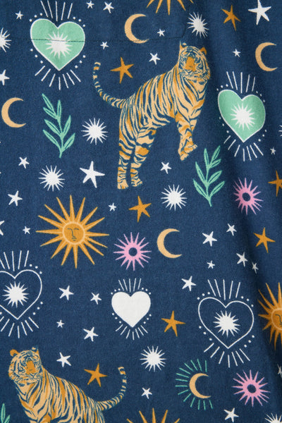 P.J. Salvage Wild At Heart Tiger Print Flannel PJ Set