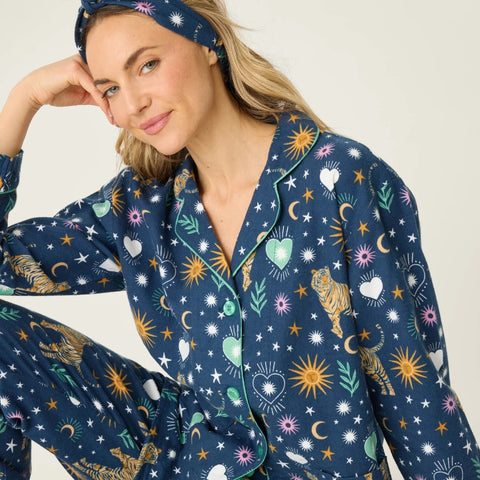 P.J. Salvage Wild At Heart Tiger Print Flannel PJ Set