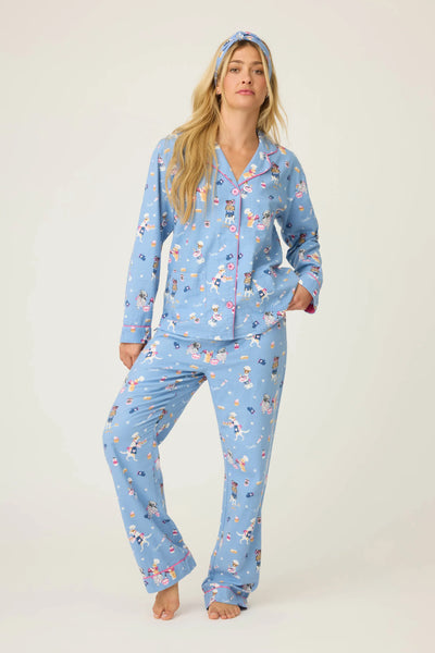 P.J. Salvage Baked Woof Love Dog Print Flannel PJ Set