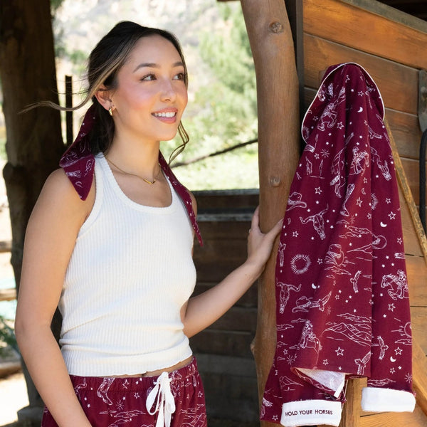 P.J. Salvage Hold Your Horses Western Print Flannel PJ Set