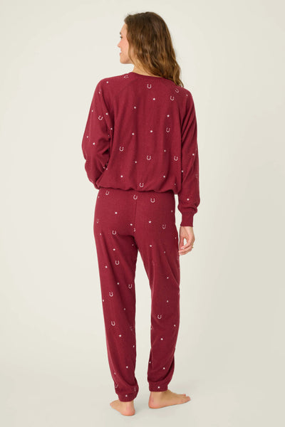 P.J. Salvage Hold Your Horses Horseshoe Embroidered Fleece Lounge