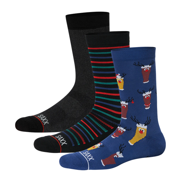 SAXX Holiday Crew Socks 3 Pack