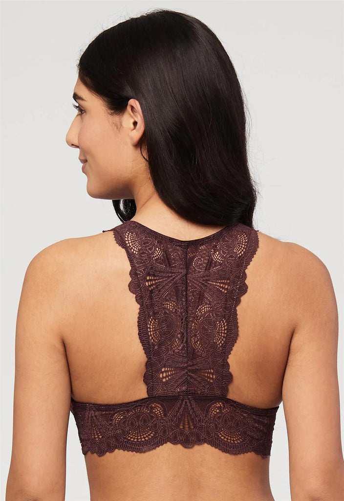 Silk and Smoke Cup-Sized Lace Bralette