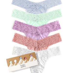 Hanky Panky 5 Pack Cotton Original Rise Thongs in Holiday Box