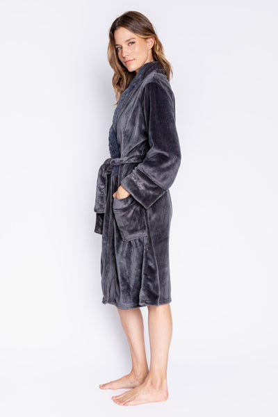 P.J. Salvage Luxe Plush Robe Charcoal